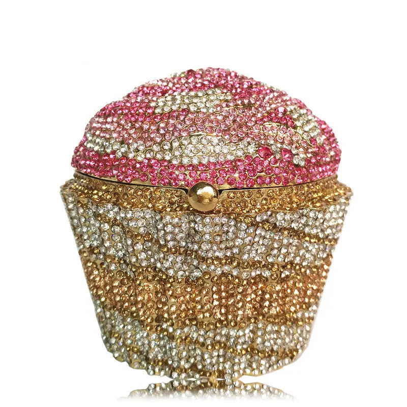 

Rhinestone Cake Cup Judith Dinner Bag Cosmetic Bankrupt Sister Clutch Chain Bag Bolso De Mujer Luxury Designer Bags High Quality