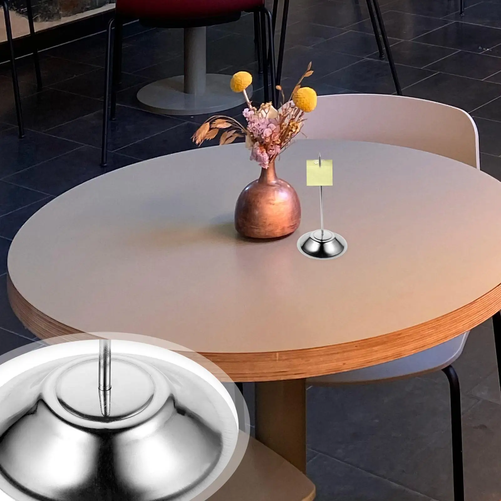 Stainless Steel Menu Inserter Single Pin Stand Restaurant Office Desk Receipt Bill Holder ganizer Check Spike Metal Memo Holder