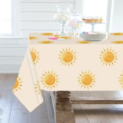 Boho Sun Birthday Party Tablecloths Sunshine Disposable Plastic Waterproof Rectangular Table Covers The Sun Party Decorations