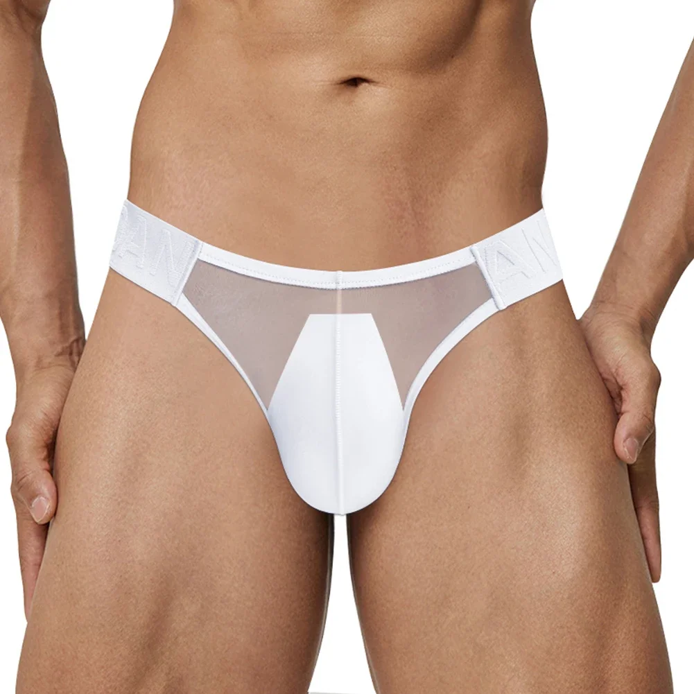 Sous-vêtements sexy pour hommes, lingerie en maille transparente, taille basse, en poudres, slips, slips tanga, slips respirants, culottes sans couture