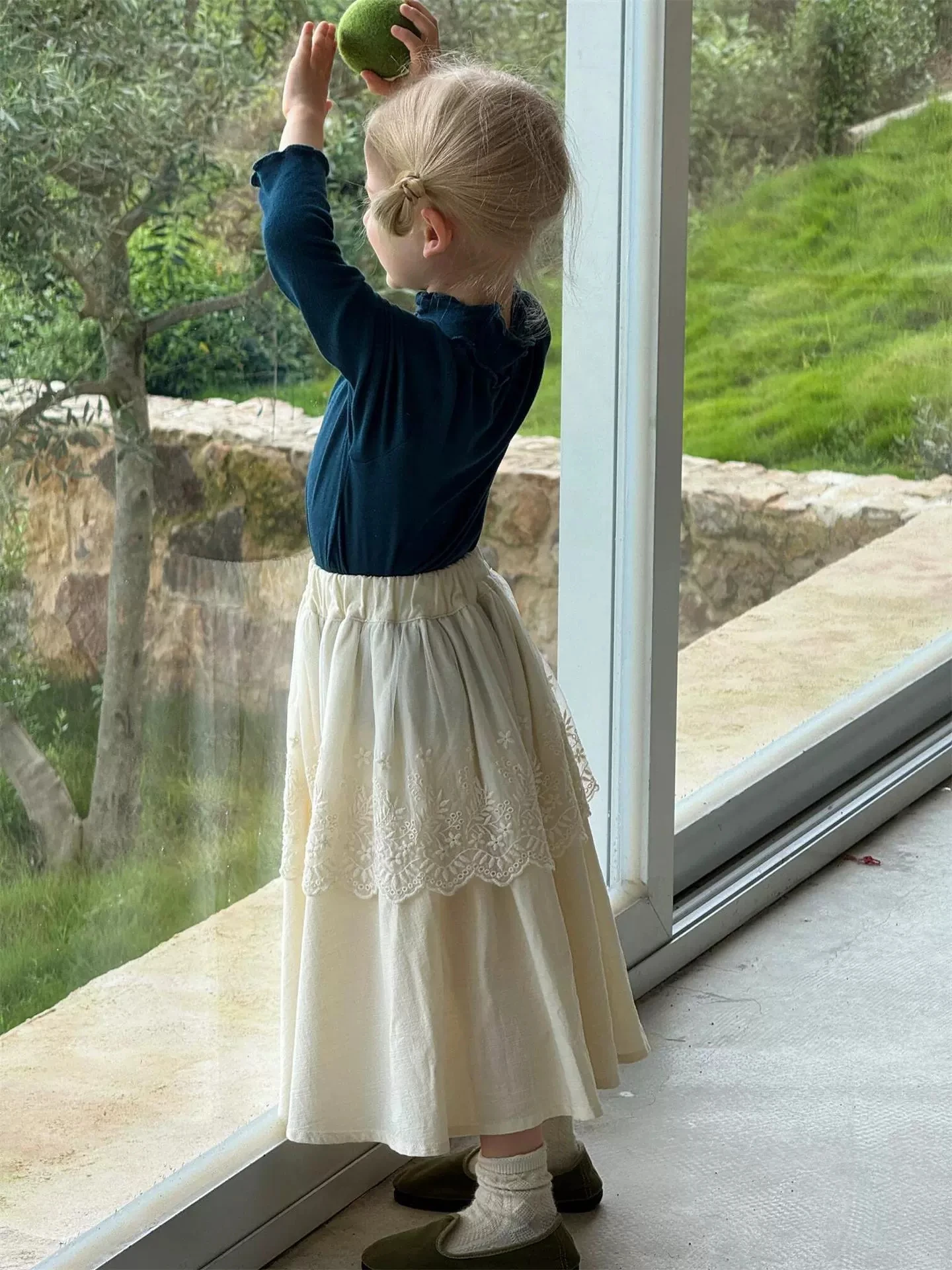 Girls Skirts 2025 Autumn New Fashion Stacked Skirt Children Clothes Girls Baby Flowers Embroidery Skirts