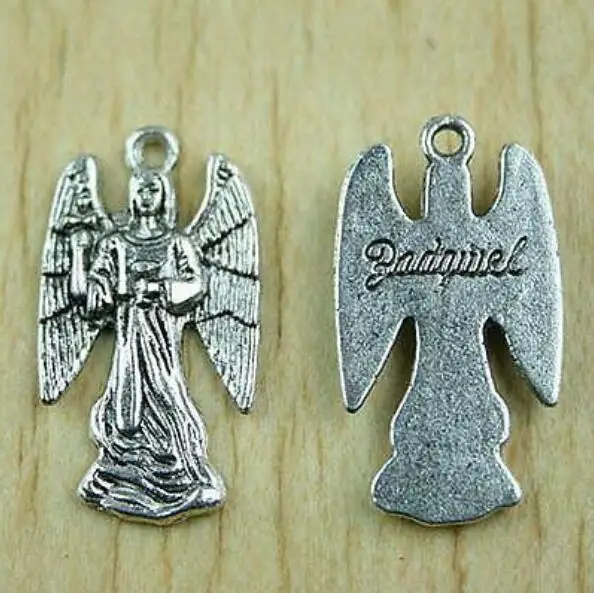 21pcs 24*14mm Uriel  Archangel Charms In Tibetan Silver Color Charms for Jewelry Making 7 archangels