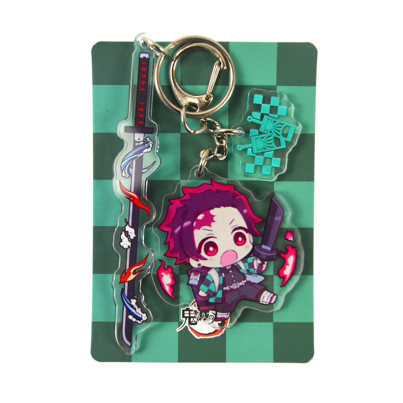 Demon Slayer Anime Peripheral Acrylic weapons Keychains Kamado Tanjirou Kamado Nezuko Backpacks Pendants Ornaments Boy Gift Toys