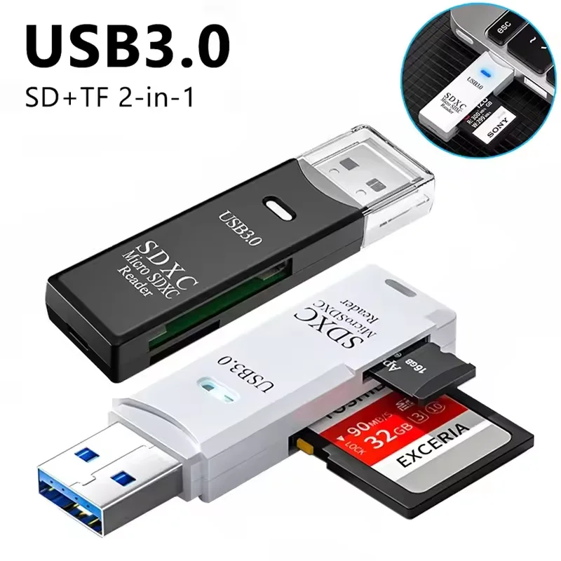 2 in 1 USB 3.0 2.0 Card Reader Micro sd card Reader Usb Adapter High Speed Cardreader TF Memory Card For PC Laptops Accessories