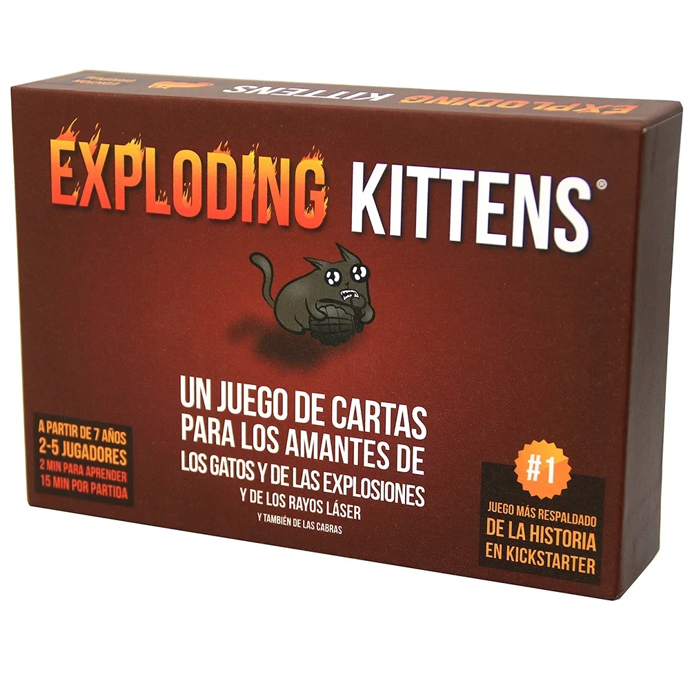 Exploding K español Juego de cartas de gatitos explotantes, juegos de fiesta fáciles y amigables con la familia, juegos de