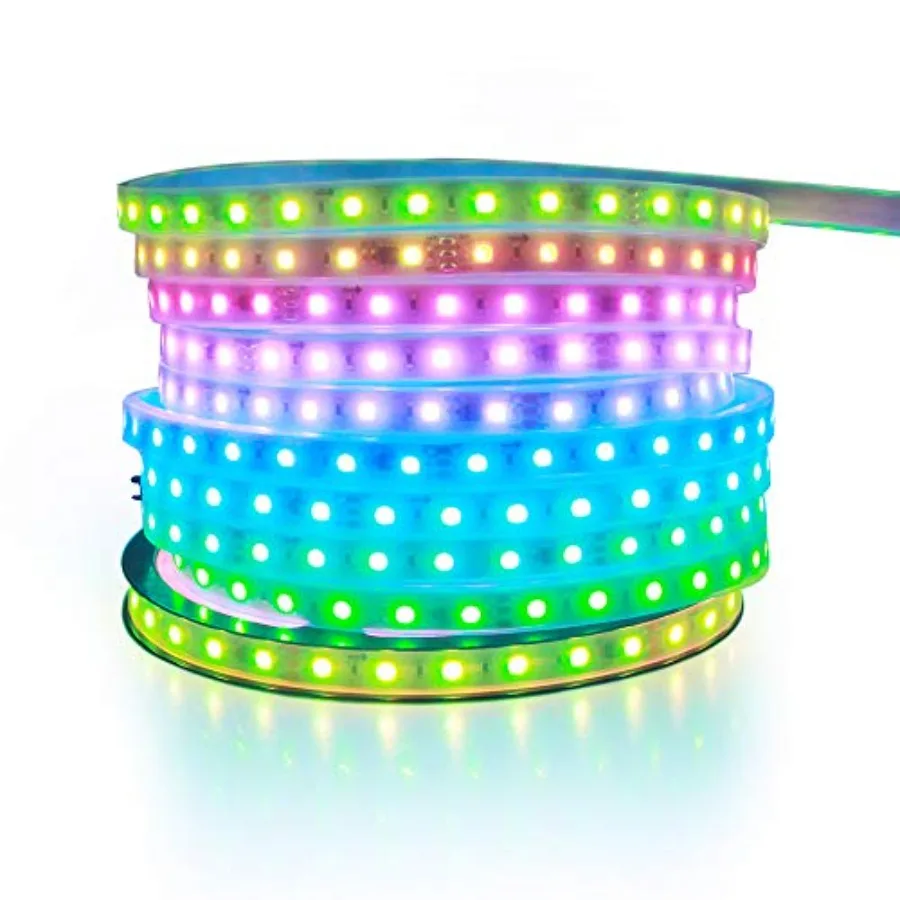 

Адресуемая RGB-LED лента WS2811, 24В, 10 метров, 600 светодиодов, программируемые пиксельные LED-светильники с эффектом «Dream Color», динамический эффект «Rainbow Chasing Light»