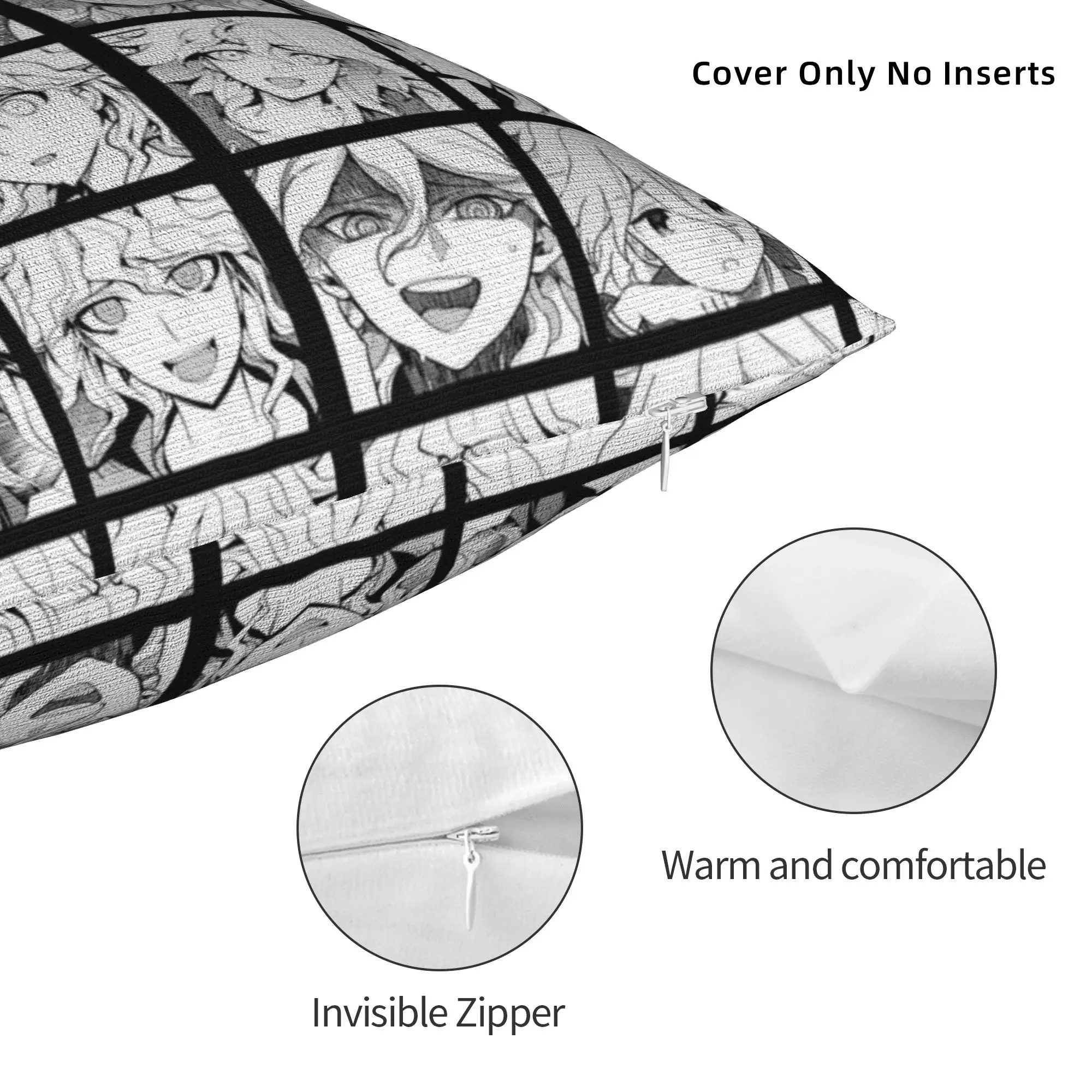 Printing Nagito Manga Collection Pillowcase Cushion Cover Decor hope danganronpa anime Throw Pillow Case Cover Home Zippered