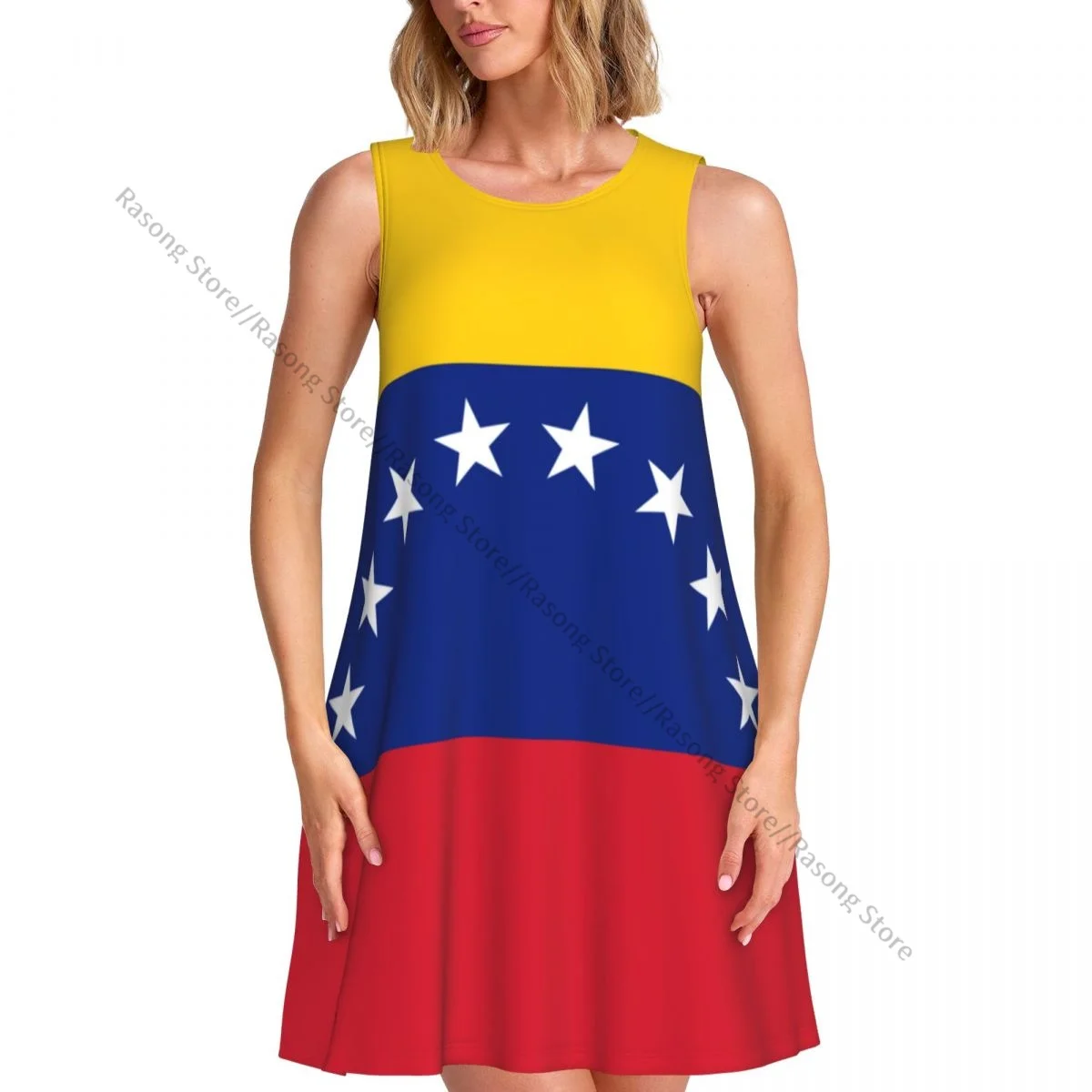 女性のドレスベネズエラの国旗夏カジュアル T シャツビーチカバーアップタンクドレス