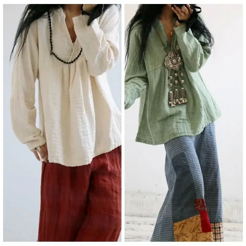 

Женская ретро-блузка больших размеров YoKam, оригинальный дизайн, осенняя коллекция, другие материалы, 100% премиум-качество, модная женская одежда