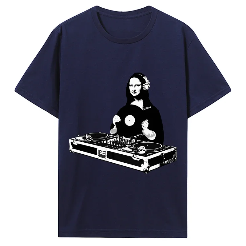 Fashion Men Cotton Tshirt Hip Hop Tees Harajuku Streetwear DJ Mona Lisa T-Shirt Printed  harajuku  oversized  graphic