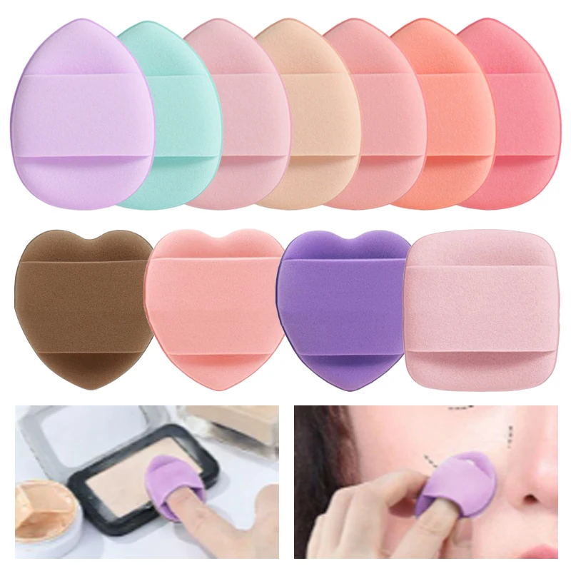 50 ピース/ロットソフトメイクアップスポンジミニフィンガーパウダーパフドライウェット両用パフフェイシャルコンシーラーメイクアップツール美容用品