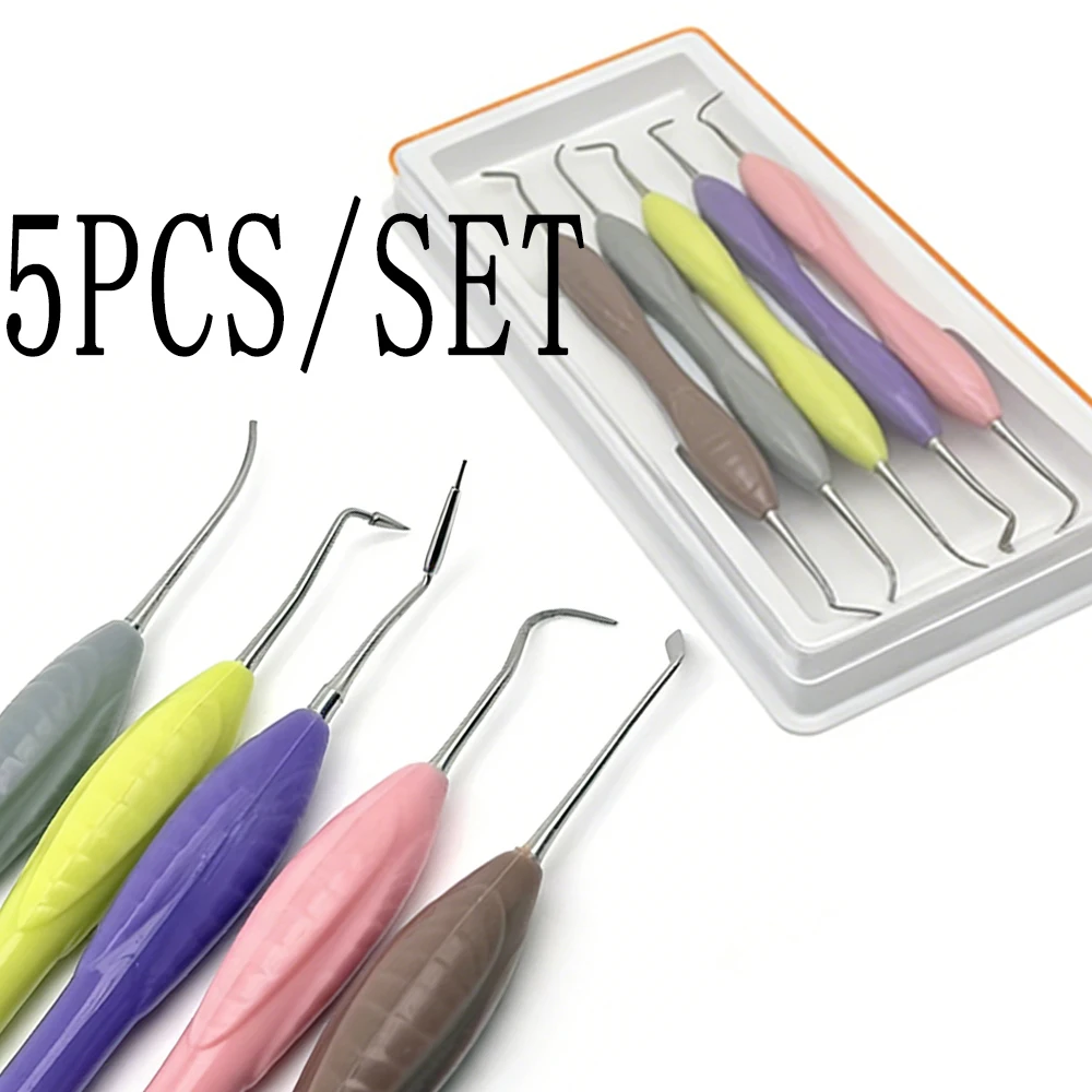 

5 Piece Dental Resin Spatulas Composite Instruments for Silicone Resin Filler Aesthetic Restoration Dentistry Material Tools