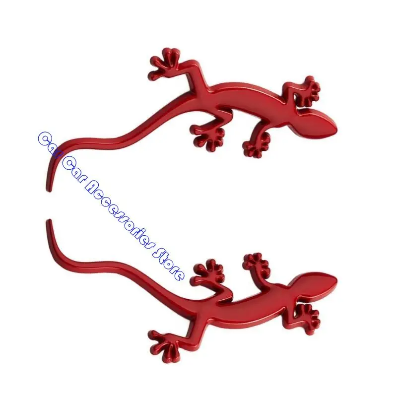 

242D 2pcs Metal Geckoes Car Badges Decal For Enhancing Auto Aesthetics