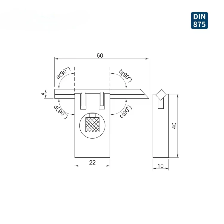 Precision Adjustable Hair Square Beveled Angle Measure Tools with Light Gap Method