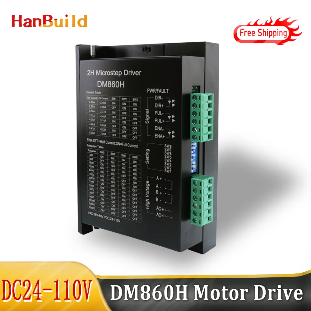 

Stepper Motor Driver Subdivision replace leadshine DM860H 2phase 18-80VAC 7.2A for NEMA23 NEMA34 motor for CNC