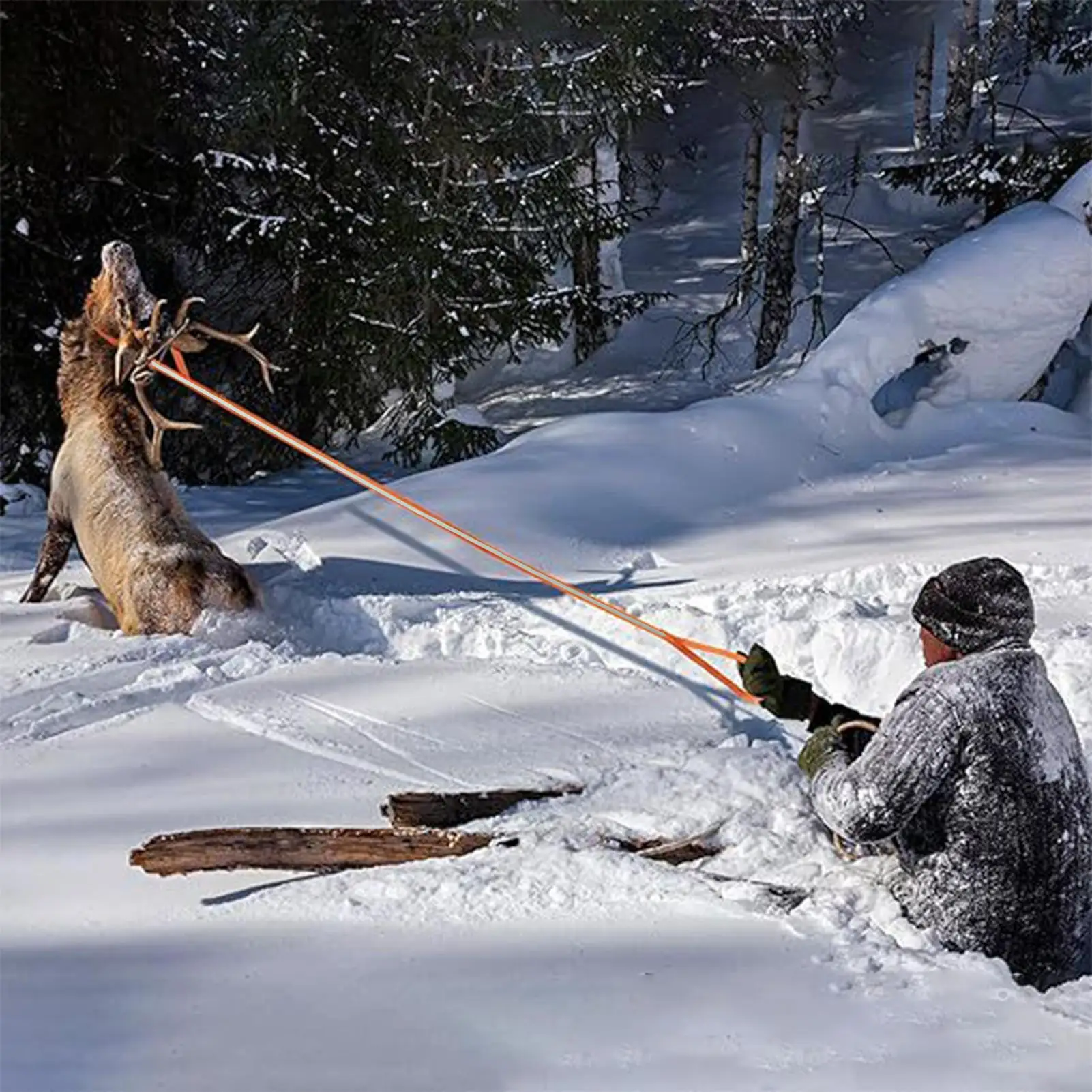 

Ремень для перетаскивания оленя, светоотражающий ремень для перетаскивания, сверхмощный ремень для перетаскивания для мужчин, охотничий Рождественский пляж, открытый кемпинг