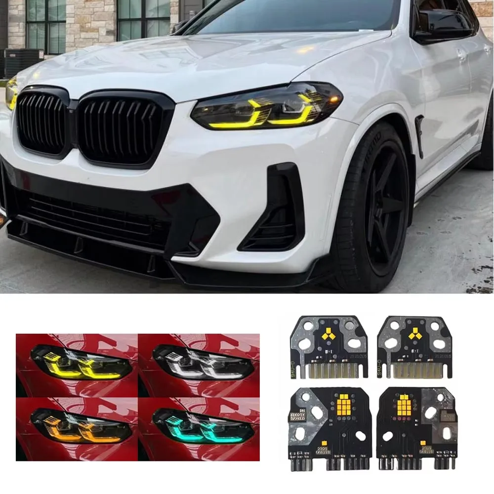 

For BMW X3 G01 X4 G02 X3M F97 X4M F98 2022-2024 Style Daytime Running Lights Turn Light LED Boards Set 63115A0E623 63115A0E624