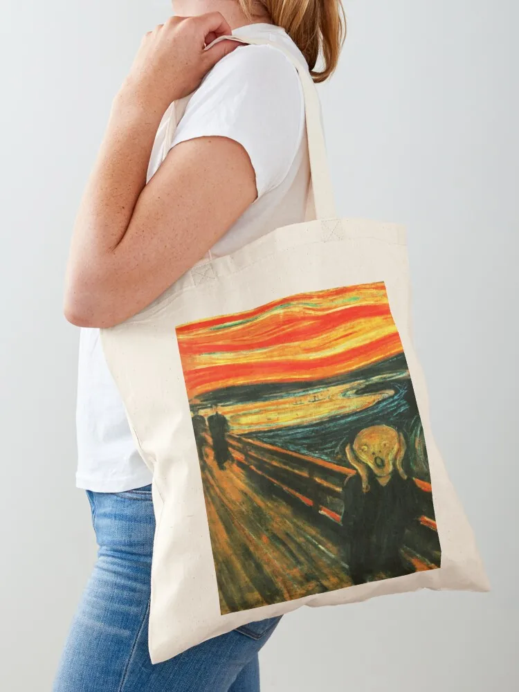 The Scream' by Edvard Munch An Icon of Modern Art and Halloween Tote Bag eco pack women bag Women bags tote bag screen