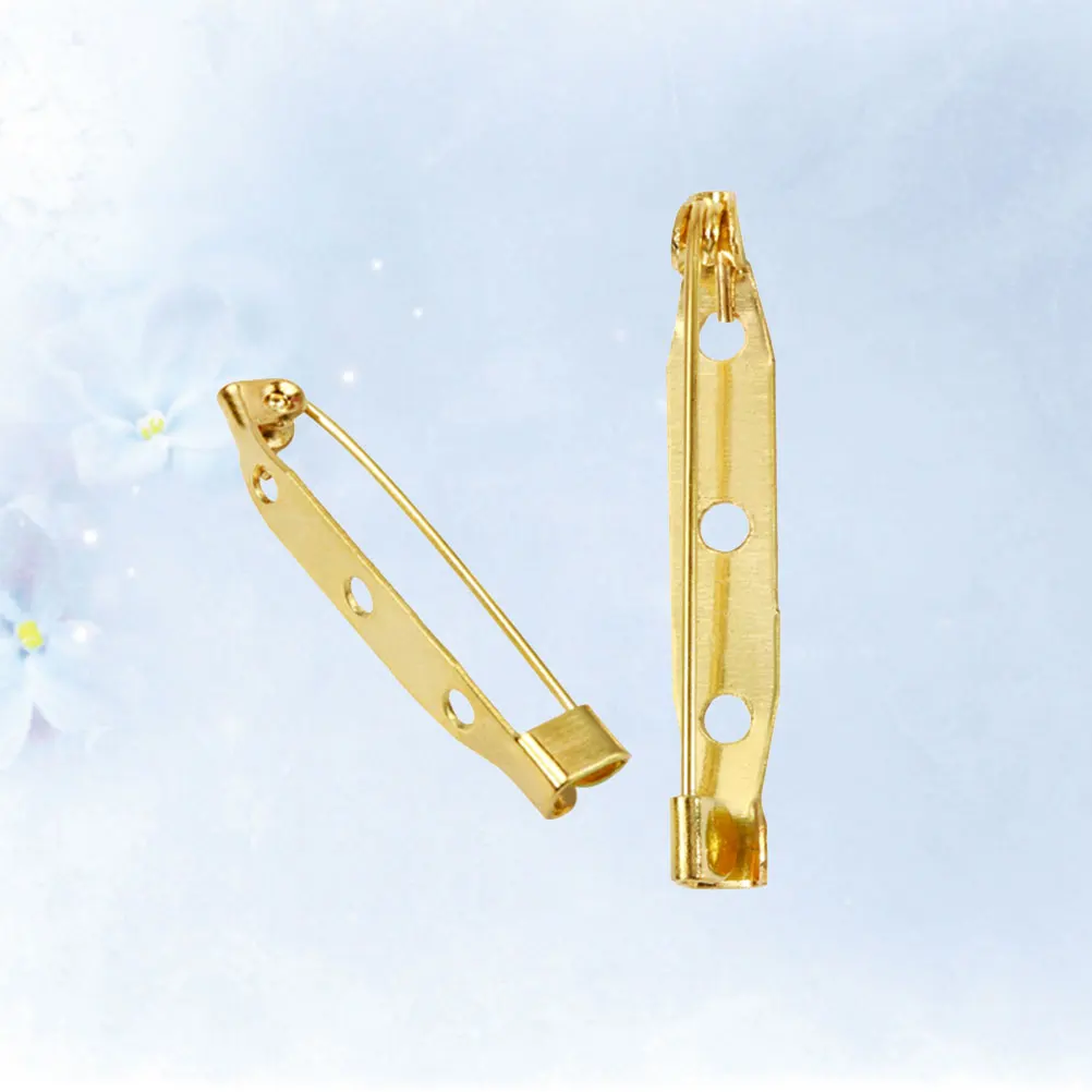 

200pcs 3.5Cm Safety Brooch Pin Golden Metal Alloy Clasp For Diy Craft Jewelry Making Name Badges Sewing Accessory