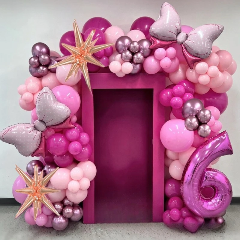 

Набор для украшения интерьера на день рождения или День святого Валентина, 32 дюйма, розово-красный, в стиле дня рождения девочки.