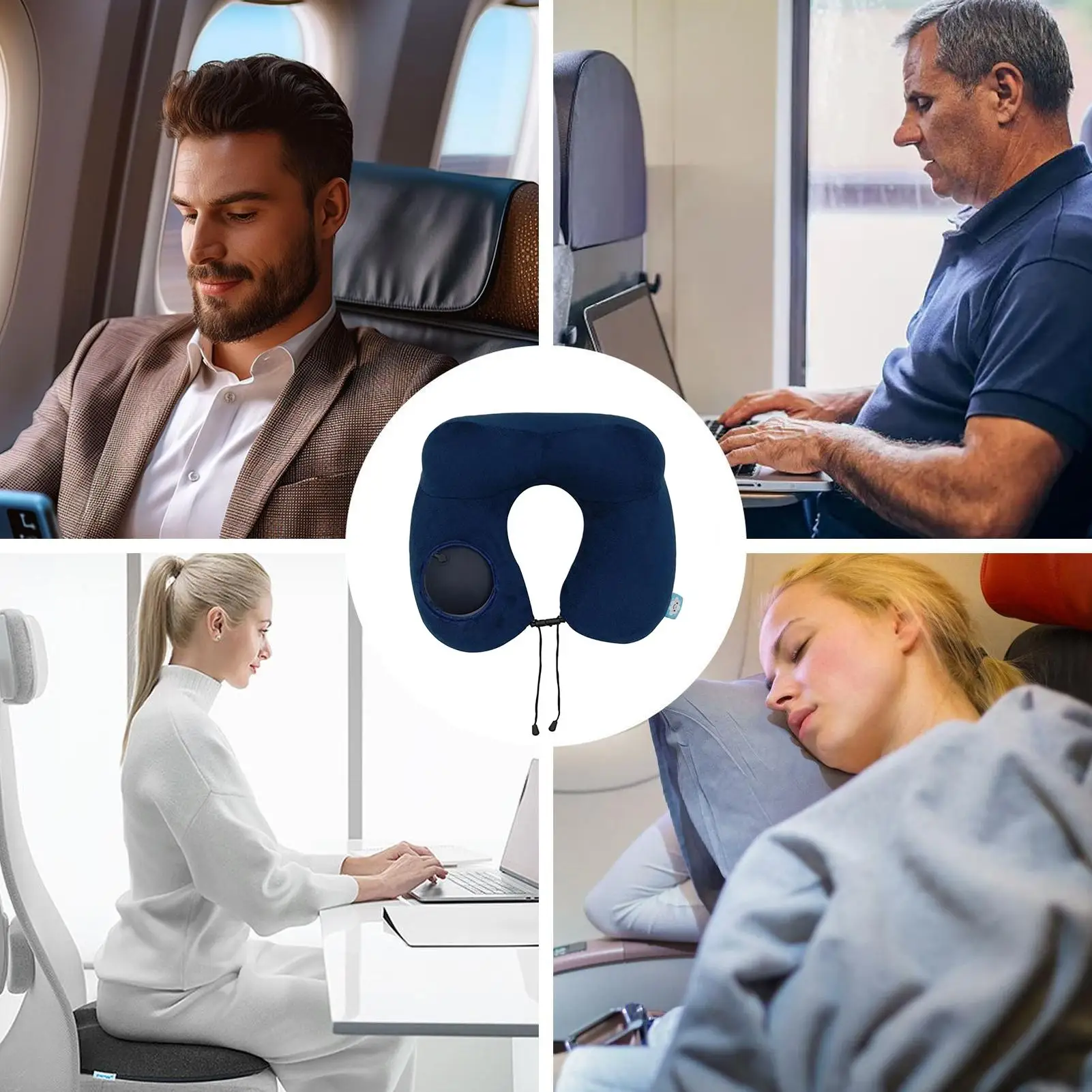 

Inflatable Neck Pillow For Travel Inflating Neck Pillow For Traveling Soft Head Support Supplies Napping Cushion For Camping