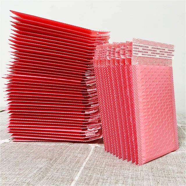 20 Stück Luftpolsterversandtaschen, rosa Poly-Luftpolsterversandtaschen, selbstklebende, gepolsterte Umschläge, Geschenktüten, schwarz/blaue Verpackung für kleine Unternehmen – Detail 5