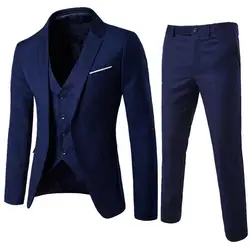 Ensemble blazer et pantalon de style coréen pour hommes, boutons d'affaires décontractés, manchette, glafjMen imbibés, marié de mariage formel imbibé