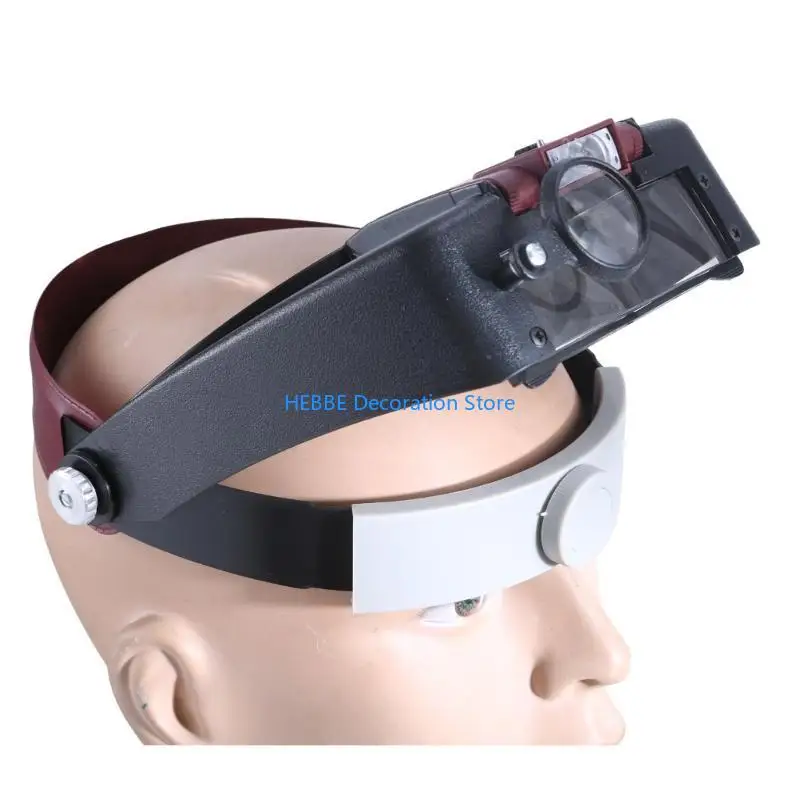 B0KC 1.5/3/6.5/8 Head Wearing Magnifier Eye Glasses Loupes with LED Light