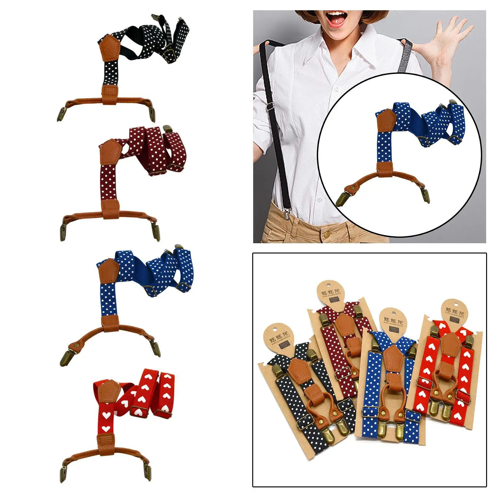 

Kids Suspender with Clips Pants Suspender for Trousers Party Wedding Formal Wear