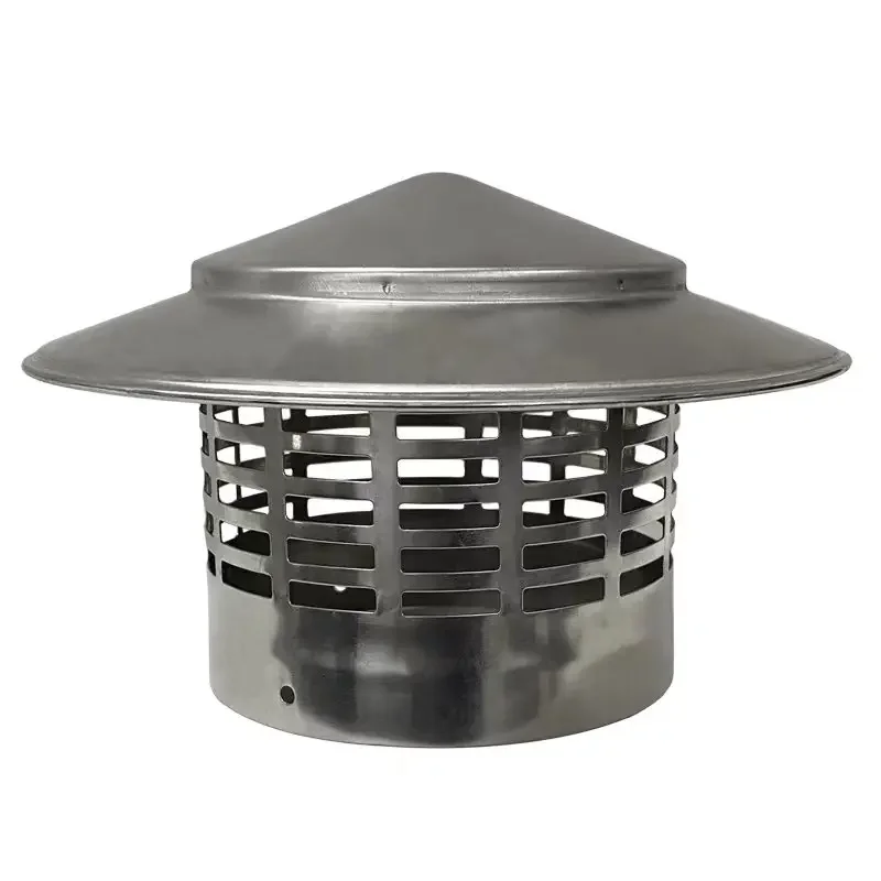75/160/200mm Stainles Steel Chimney Cap Exterior Wall Fresh Air Outlet Roof Pipe Exhaust Hood Insect-proof Outside Chimney Cap