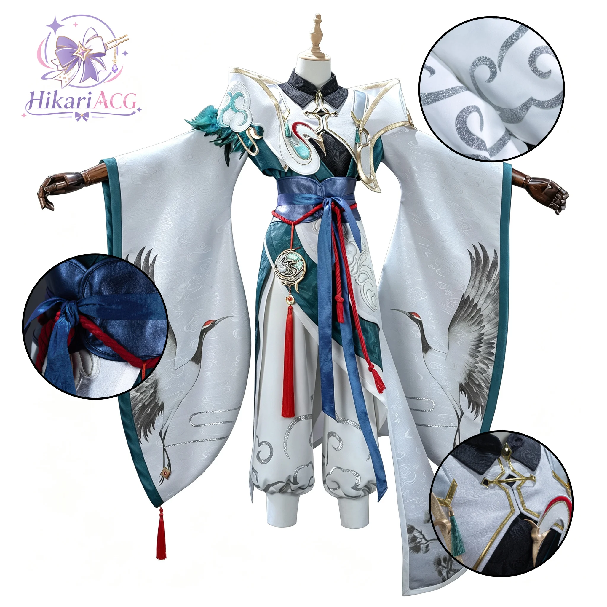 Anime Game Honor of Kings Cosplay Crane Returning to Pine Perch Zhao Huaizhen Costume Same clothing for Women Men Outfit