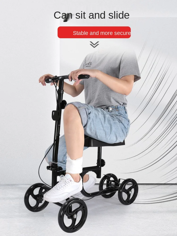 Elderly and Disabled Fracture Walker Trolley Four-Wheel Auxiliary Walking