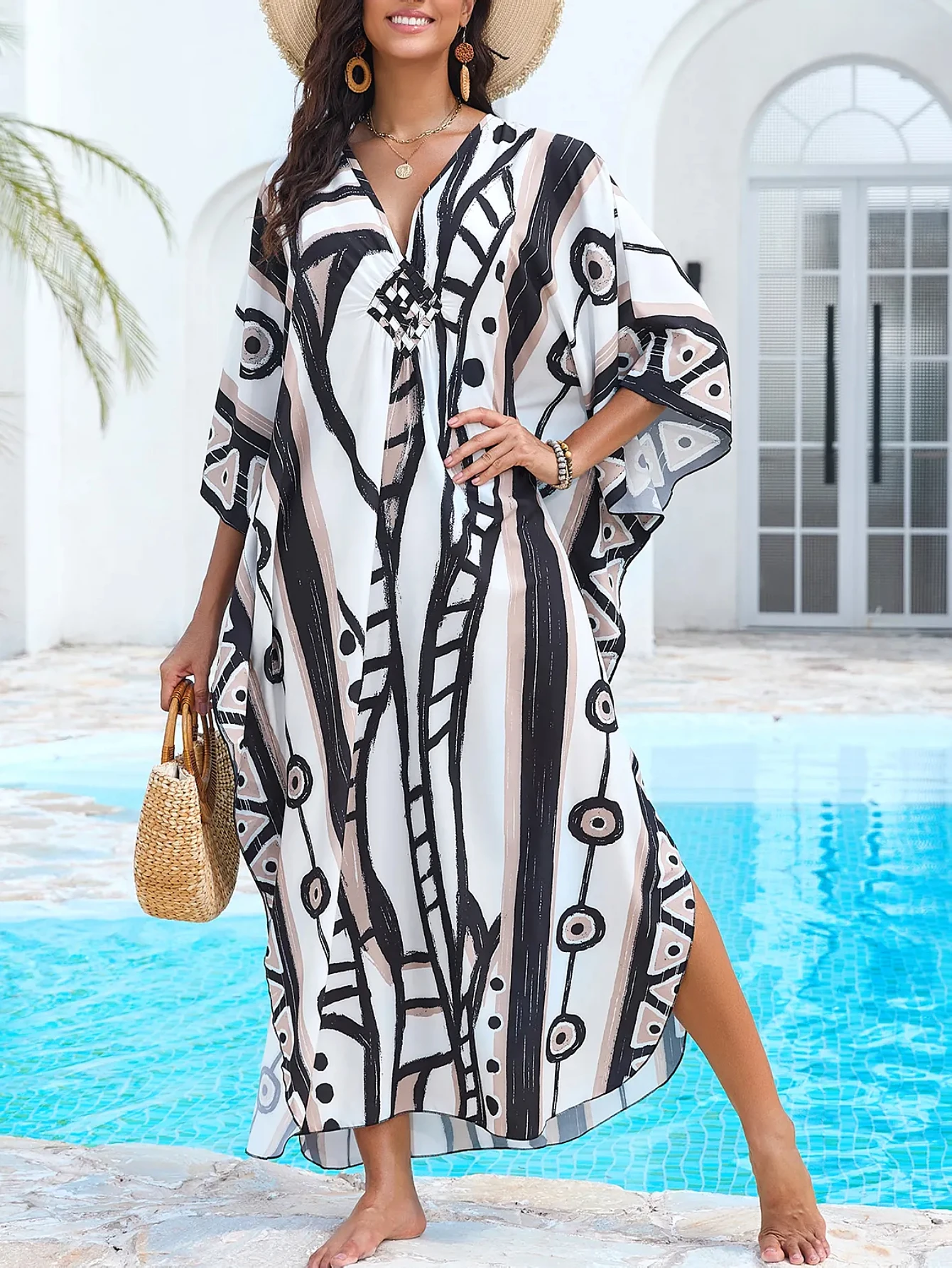 

Kaftan Dresses for Women Plus Size Bathing Suit Cover up Caftan Maxi Beach Dresses