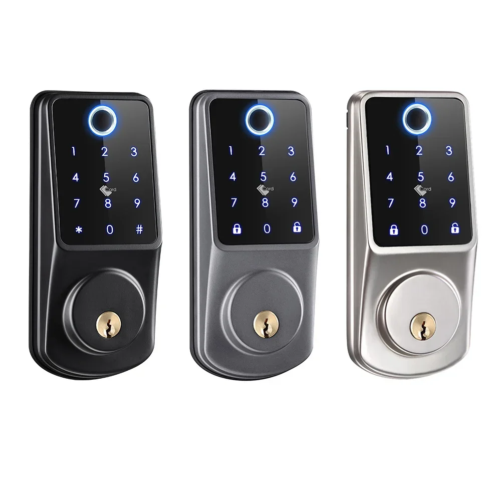 SZMYQ Tuya Smart Deadbolt Lock Handless Door with Fingerprint  Card Code Password Key WiFi Smart Door Lock