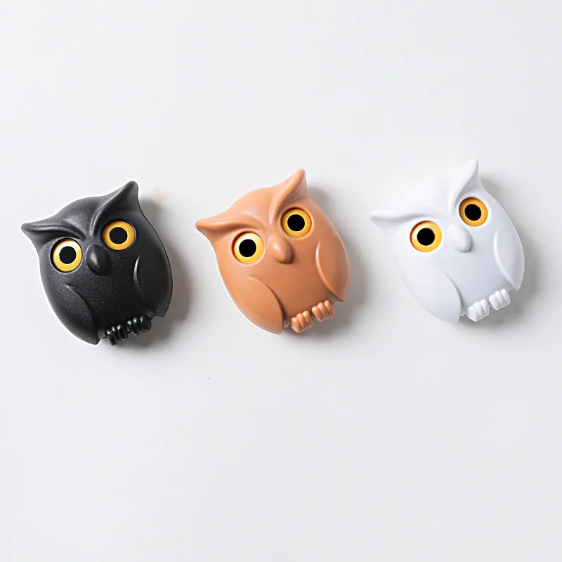 1PCS Night Owl Black White Brown Magnetic Wall Key Holder Magnets Keep Keychains Key Hanger Hook Hanging Key It Will Open Eyes