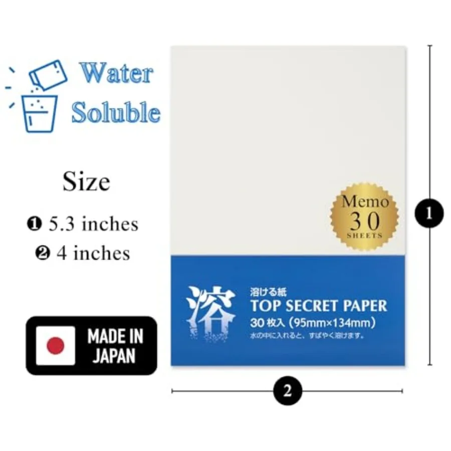 Water Soluble Paper Sheets Memo Size 4