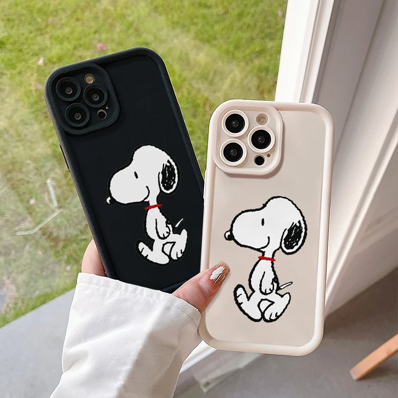 Snoopy Cute Cartoon Fashion Fall Shockproof Case For iPhone 15 14 13 12 11 Pro X Xs Max SE 2020 7 8 Plus Soft TPU Cover WK284