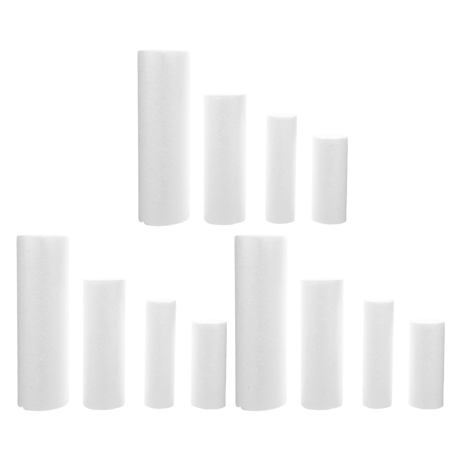 

12Pcs White Polystyrene Rods Easy Handling Foam Tubes for DIY Modeling Holiday Decor Craft Supplies Cylinder Polystyrene Blocks