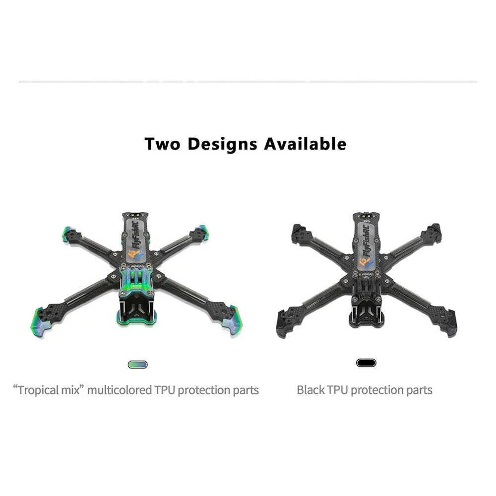 FlyFishRC Volador II VX5 / VD5 V2 T700 Carbon Fiber 5 Inch Deadcat Freestyle Frame Kit Support DJI O3 Air Unit for RC Drone FPV