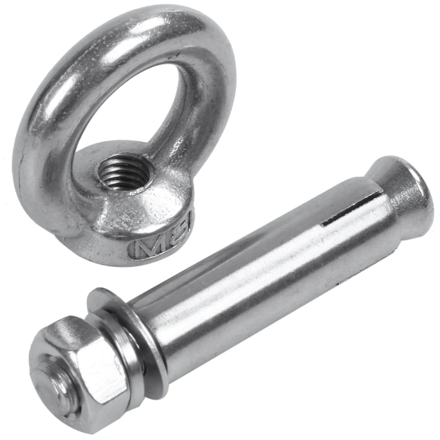 ABGE-4Pcs M8x60mm Wall Concrete Brick Expansion Screws Closed Hook Anchor Bolts