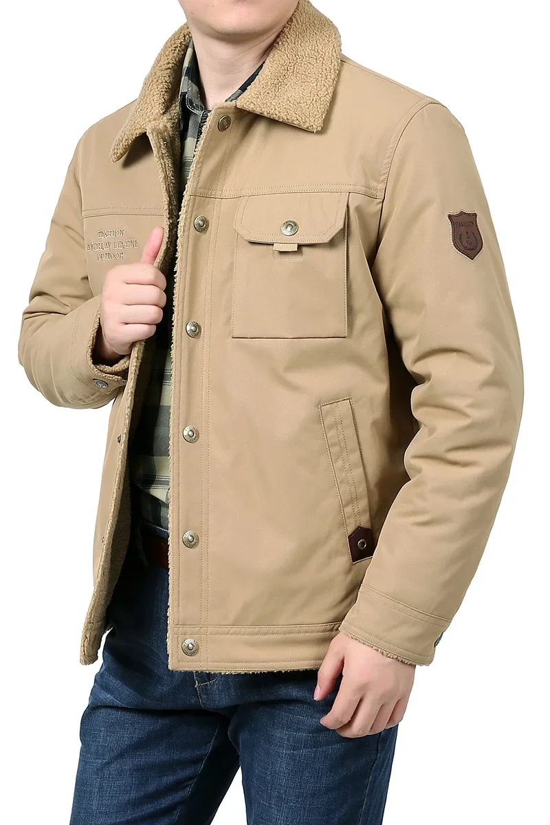 

Winter Clothing Fleece Thickened Middle-aged Jacket Men's Casual Warm Jacket Men