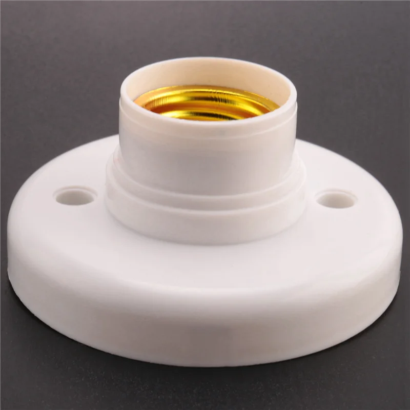 

ABUP-5X E27 Round Plastic Base Screw Light Bulb Lamp Socket Holder White