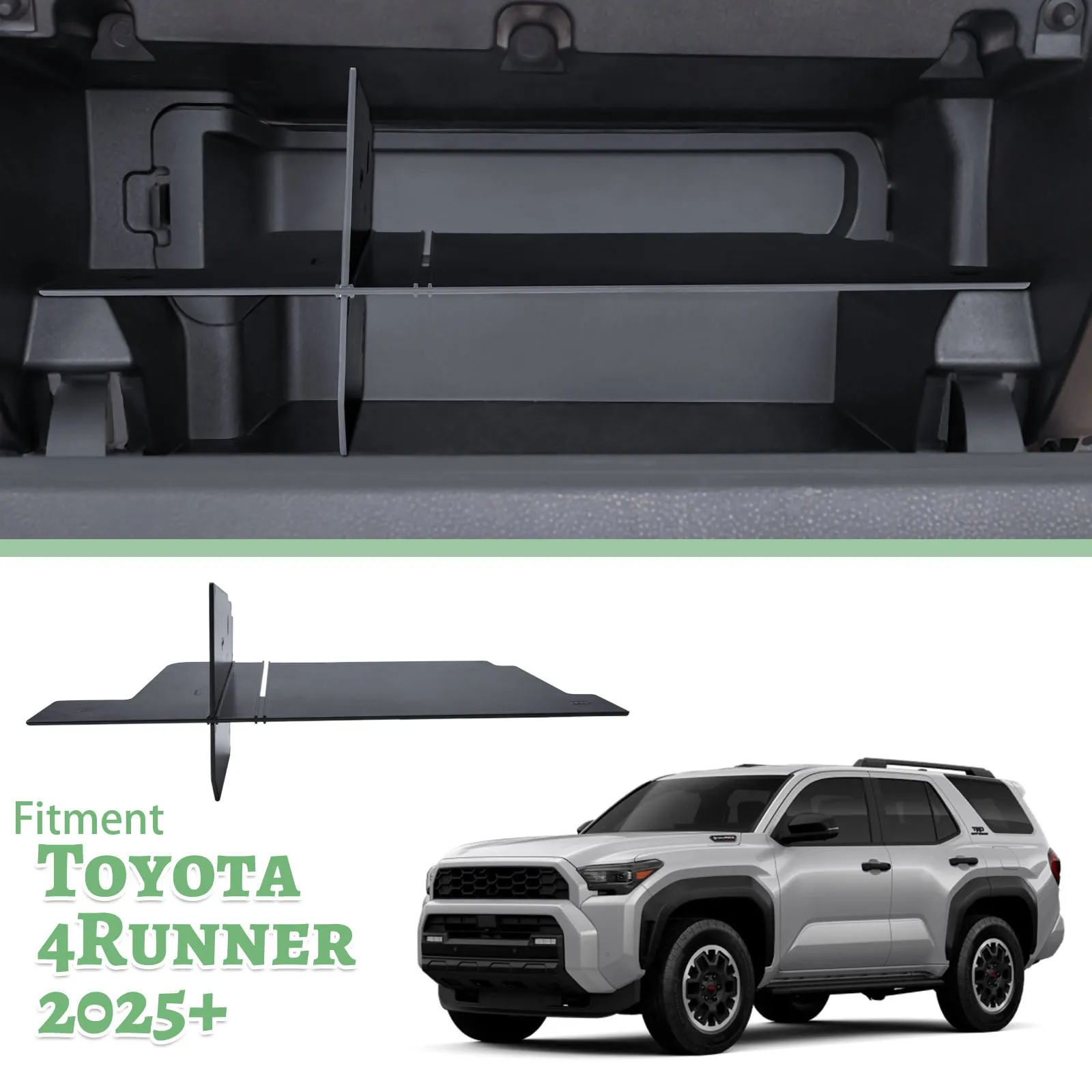 

Glove Box Organizer Divider Compatible with Toyota 4Runner 2025+ Interior Glove Divider Item Holder Storage Box Tray Accessories