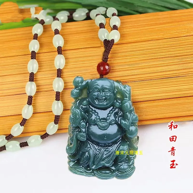 Hetian Jade Gray Jade Ruyi Buddha Pendant Thousand-Hand Kwan-Yin Pendant Jade Jadeware Men's and Women's Live Wholesale