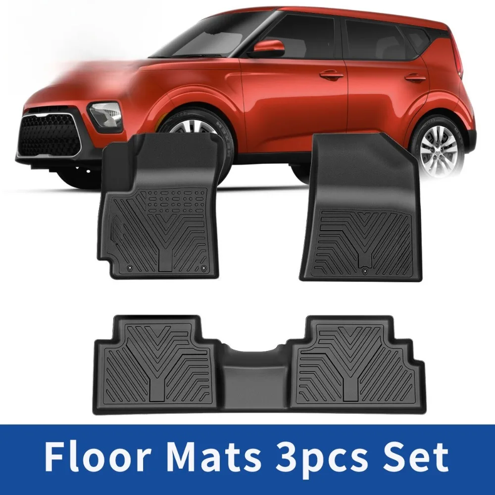

3D Car Floor Mats for 2020-2025 Kia Soul All Weather TPE Rubber Anti-Slip Liners