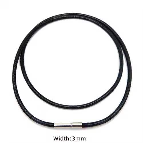 Black Genuine Leather Rope Necklace With Clasp Cord Chain Line String For DIY Pendant Jewelry Making Accessories Supplies Men - Image 14
