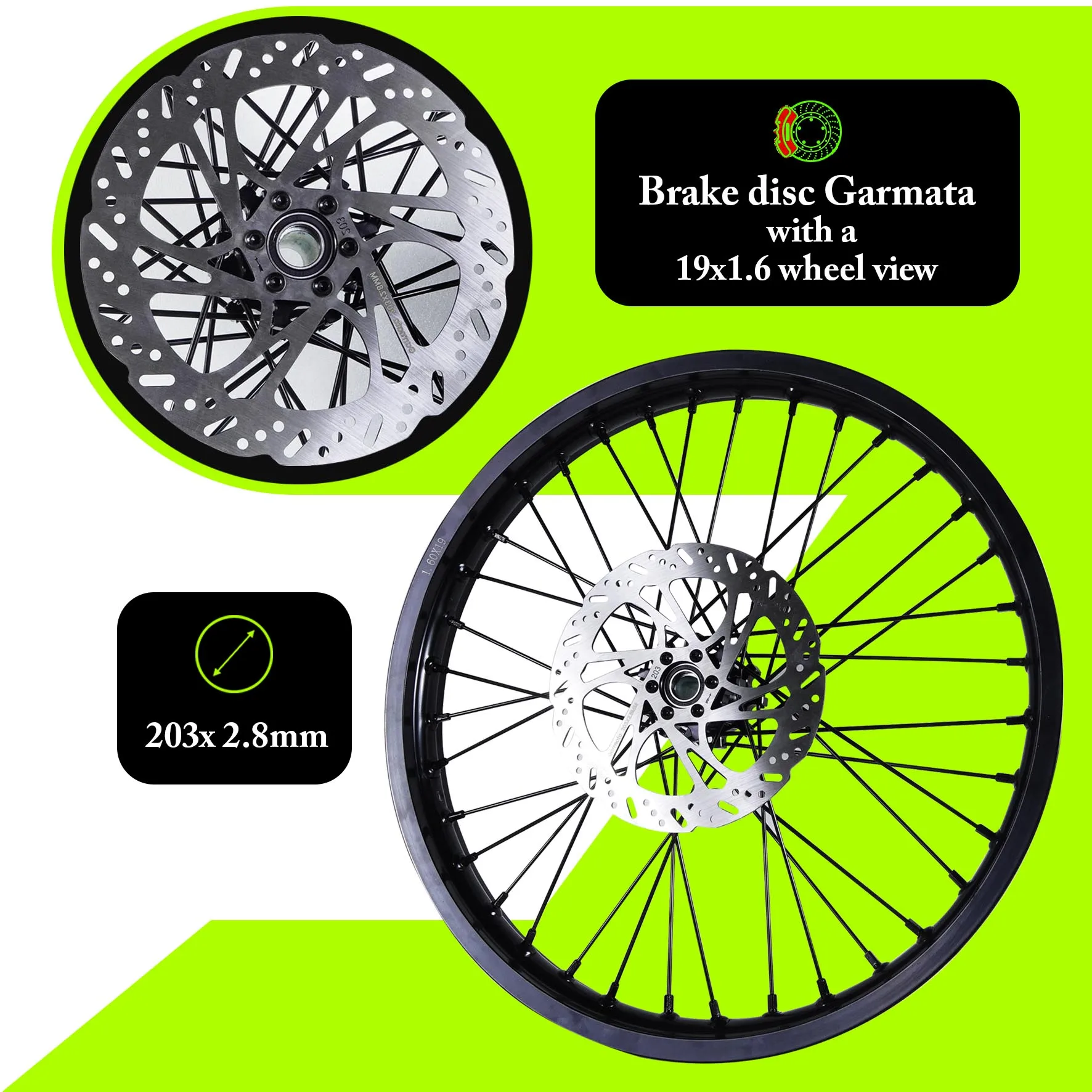 Bicycle Brake disc 203 x 2.8mm / 44mm bcd