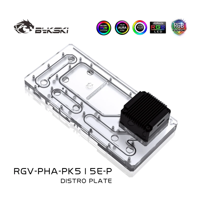 

BYKSKI Acrylic Board Water Channel Solution use for PHANTEKS 515E Case for CPU and GPU Block / 3PIN RGB Light / Intead Reservoir