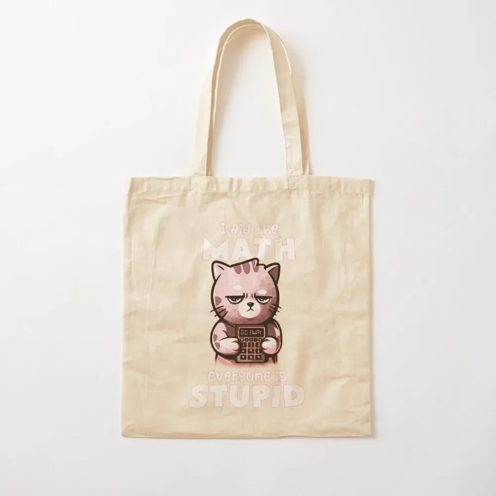 الرياضيات القط حمل حقيبة أكياس دي التسوق حقائب كبيرة للنساء حمل حقيبة جامعة حقيبة القماش امرأة #2