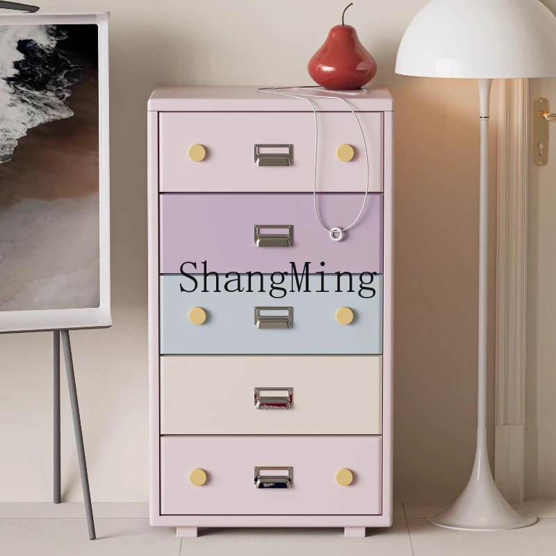 

CL modern color dopamine chest solid wood living room bedroom bedside cabinet wall multi-layer storage cabinet